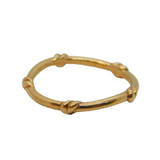 Sterling Silver Gilt  Knot Design Narrow Stacking Band Ring Modern c2000 Size Q
