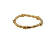 Sterling Silver Gilt  Knot Design Narrow Stacking Band Ring Modern c2000 Size Q