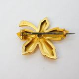 19th Century French '18ct Gold Fix' Leaf Form Brooch Pin Antique c1890