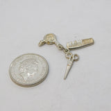 Sterling Silver Hairdresser's Tools Charm Pendant Vintage c1970
