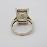 Sterling Silver Large Emerald Cut Spinel Cocktail Ring Vintage c1970 Size P UK