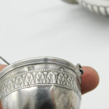 French 19th Century .950 Silver Leaf Pattern Spout Tea Strainer Antique c1880