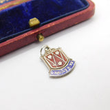 Sterling Silver and Enamel Lancashire County Charm Pendant Vintage c1970