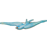 Sterling Silver Blue Guilloche Enamel Swallow Brooch Antique 1913 Birmingham