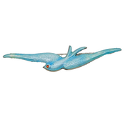 Sterling Silver Blue Guilloche Enamel Swallow Brooch Antique 1913 Birmingham