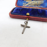 Sterling Silver Simple Crucifix Charm Pendant Vintage c1970