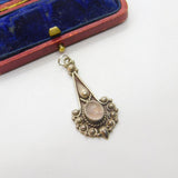 Sterling Silver and Cabochon Quartz Charm Pendant Vintage c1970