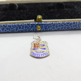 Sterling Silver & Enamel Clovelly Shield Charm Pendant Vintage c1970
