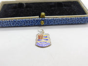 Sterling Silver & Enamel Clovelly Shield Charm Pendant Vintage c1970