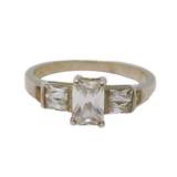 Sterling Silver & Spinel Set Dress Ring Vintage c1970s