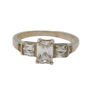 Sterling Silver & Spinel Set Dress Ring Vintage c1970s