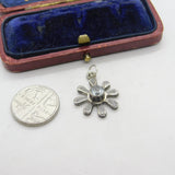 Sterling Silver Paste Set Splatter Charm Pendant Vintage c1970