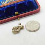 Sterling Silver Cubic Zirconia Cross Charm Pendant Vintage c1970