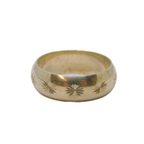 Sterling Silver Star Repeat Pattern Wedding Band Ring Vintage c1990 Size L 1/2