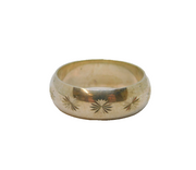 Sterling Silver Star Repeat Pattern Wedding Band Ring Vintage c1990 Size L 1/2