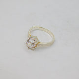 Sterling Silver Spinel Solitaire Textured Band Dress Ring Modern c2000 Size O