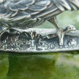 Sampson Mordan Sterling Silver & Green Onyx Pheasant Ornament Antique 1898