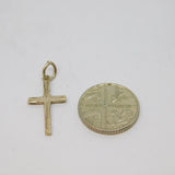 Sterling Silver Textured Cross Charm Pendant Vintage c1970