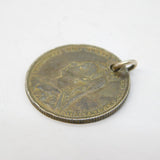 Victorian Sterling Silver & Enamel Shilling Coin Fob Antique 1887