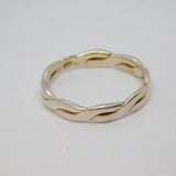 Sterling Silver Flat Braid Band Ring Vintage c1970 Size R 1/2