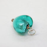 Sterling Silver Murano Glass Heart Charm Pendant Vintage c1970s