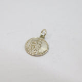 Sterling Silver Round St Christopher Travel Charm Pendant Vintage c1970