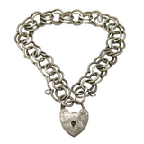 Sterling Silver Chunky Curb Link Charm Bracelet Vintage 1978 London