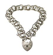 Sterling Silver Chunky Curb Link Charm Bracelet Vintage 1978 London