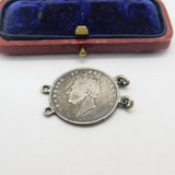 Georgian Sterling Silver Shilling Bracelet Panel or Pendant Antique 1826