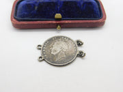 Georgian Sterling Silver Shilling Bracelet Panel or Pendant Antique 1826