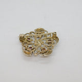 Sterling Silver 5 Amethyst & Pearl Floral Brooch Pin Vintage c1970