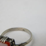 Art Deco .935 Grade Silver & Sardonyx Set Signet Ring Antique c1920s