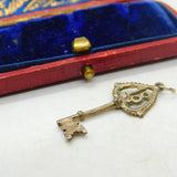 Sterling Silver Lucky 18th Birthday Key Charm Pendant Vintage c1970