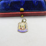 Sterling Silver and Enamel Pitlochry Travel Shield Charm Pendant Vintage c1970