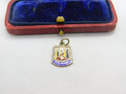 Sterling Silver and Enamel Pitlochry Travel Shield Charm Pendant Vintage c1970