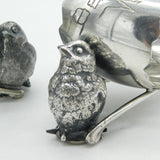 Silver Plated Wishbone, Chick & Egg, Egg Cup & Napkin Ring Set Antique c1920