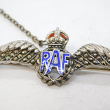 WWII Sterling Silver, Marcasite & Enamel RAF Sweetheart Brooch Antique
