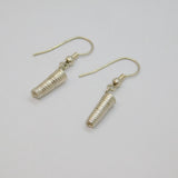 Pair of Sterling Silver Modernist Coil Form Hook Drop Earrings Modern c2000