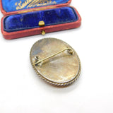Sterling Silver Painted Regency Child Brooch Antique c1940 Art Deco