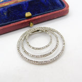 Sterling Silver Modernist Diamond Paste Circle Charm Pendant Vintage c1970