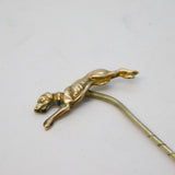 Victorian 9ct Gold Topped Running Greyhound Stick Pin Antique c1880