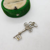 Sterling Silver 18th Birthday Key Charm Pendant Vintage c1970