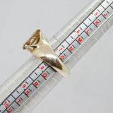 Sterling Silver Rutilated Quartz Peardrop Dress Ring Vintage c1970 Size P