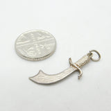 Sterling Silver Eastern Scimitar Sword Style Charm Pendant Vintage c1970