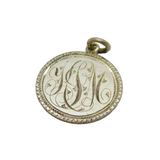 19th Century Sterling Silver 'YJM' Dime Love Token Charm Pendant Antique c1890's