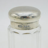 Victorian Sterling Silver Topped Cut Glass Vanity Jar Antique 1891 London