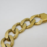 Chunky Gold on Sterling Silver Curb Link Chain Bracelet Vintage c1970s