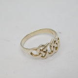 Sterling Silver Celtic Style Patterned Band Ring Vintage c1970 Size K 1/2