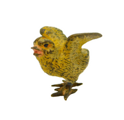 19th Century Cold Painted Vienna Bronze Baby Chick Figurine Antique c1860s