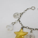 Sterling Silver Eight-Charm Bracelet Glass & Chinese Charms Vintage c1980